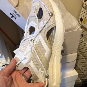Adidas White and Beige Athletic Shoes